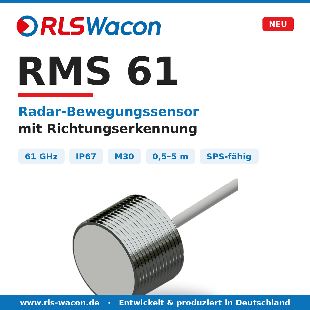 RMS 61 Radar-Bewegungssensor - Eigenentwicklung RLS Wacon
